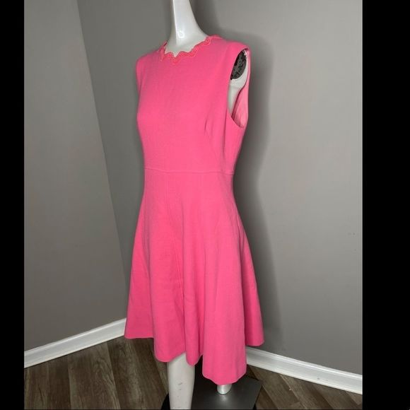 NWT Lela Rose Wave-Trimmed Stretch-Wool Dress Size 12 $1490 - Picture 7 of 13